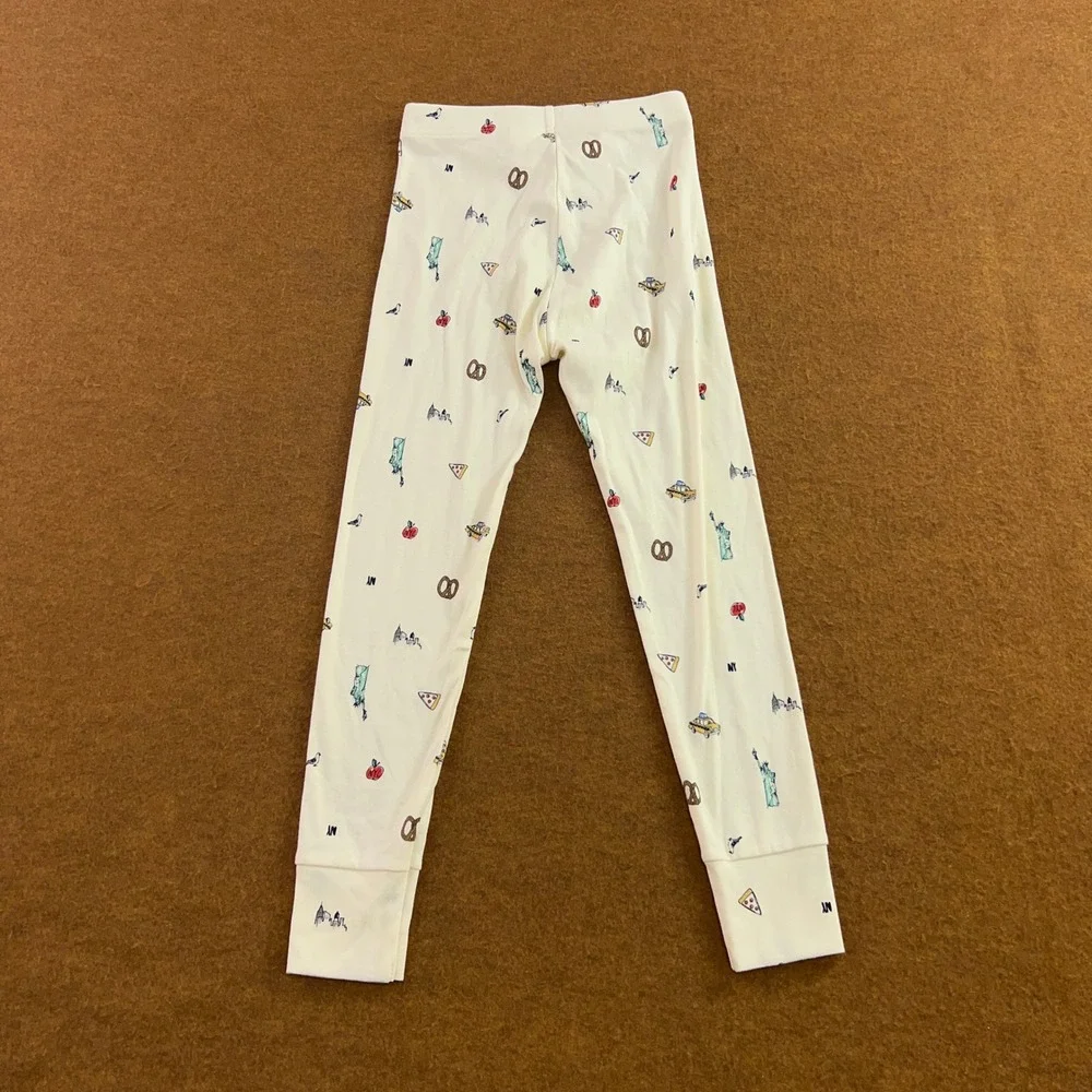 Gap Kids Size 8 Cream NYC Print Organic Cotton 2 Piece Pajama Set NWT